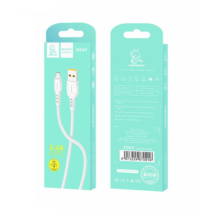 کابل تبدیل USB به microUSB وی دنمن وی مدل D06V طول 1 متر